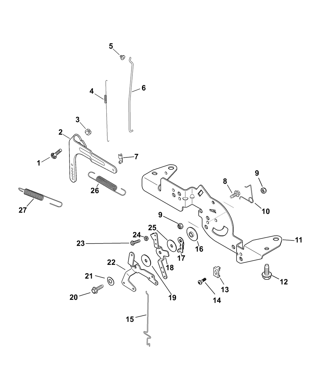 Kohler Sv725-3020 Engine Controls Diagram and Parts List for Z-FORCE54 (17BF3AGX-17BF3AGX010)(2012) Cub Cadet Lawn Tractor